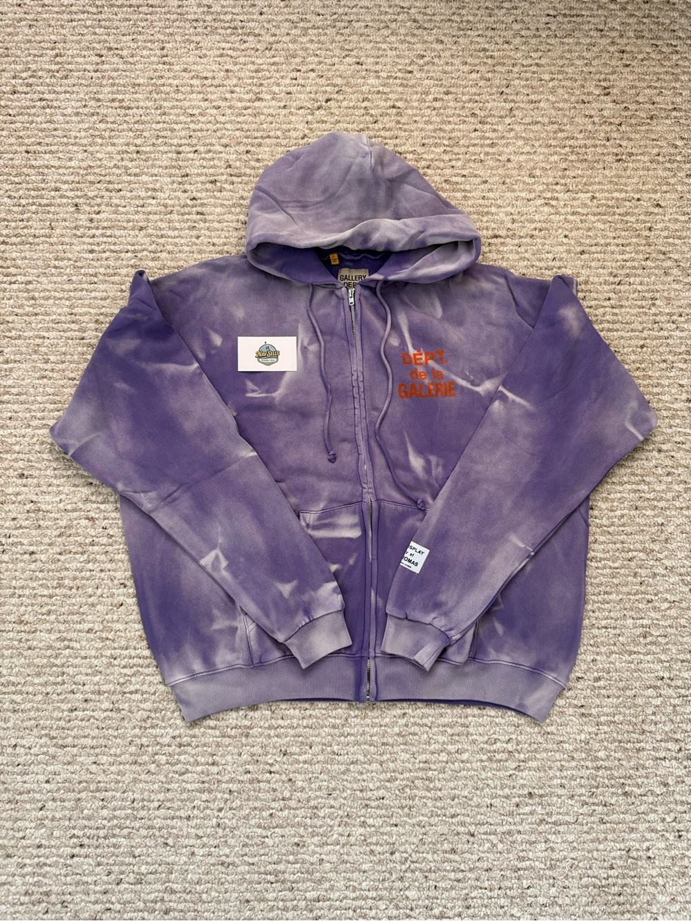 Gallery Dept Purple Zip Up Hoodie De La Galerie Large Authentic